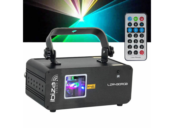 Ibiza Laser Gráfico Vermelho/Azul/Verde DMX 430MW Ibiza Laser Gráfico Vermelho/Azul/Verde DMX 430MW